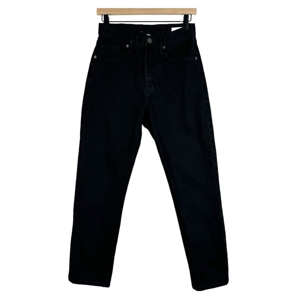 Frame Le Original Black Tapered Straight Leg Jeans Button Fly Size 25